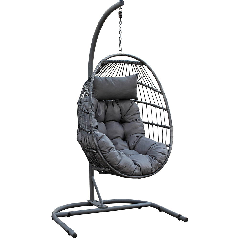 Oseasons Bali Mixed Grey Rattan Hanging Egg Chair Image 2