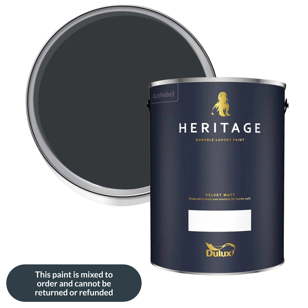Dulux Heritage Walls and Ceilings Ravens Flight Velvet Matt Emulsion Paint 5L Image 1