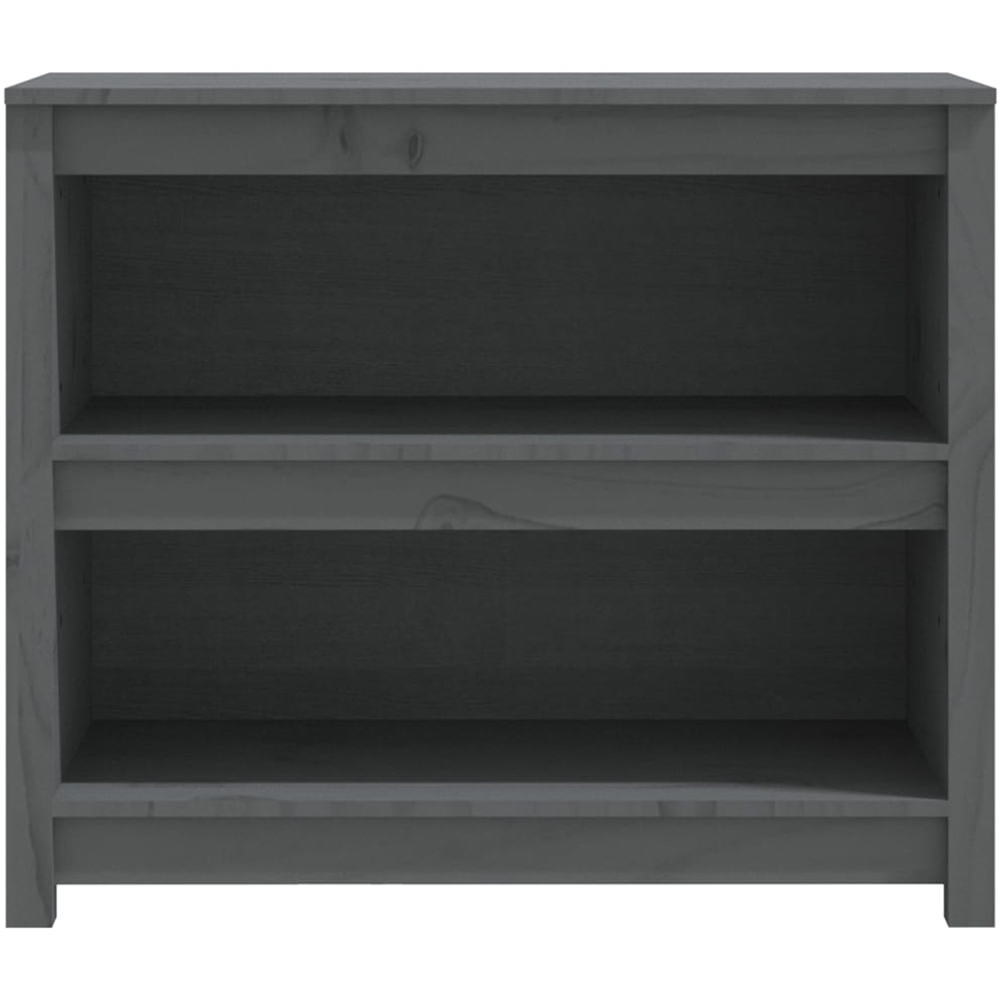 vidaXL 2 Shelf Grey Solid Pine Wood Bookcase Image 3