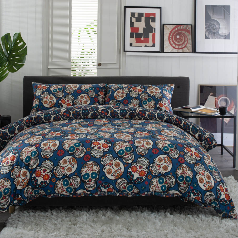 Deyongs Super King Size Day Of The Dead 200 Thread Count Duvet Set Image 1
