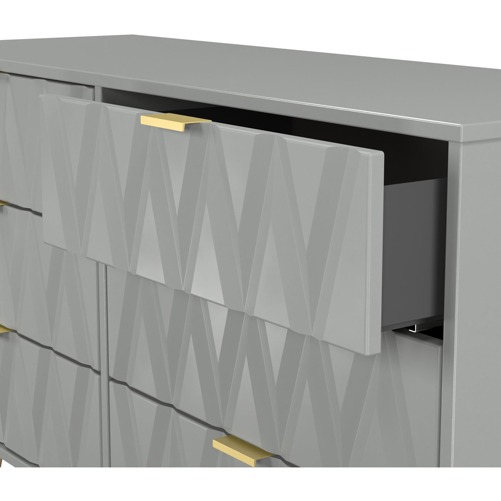 Crowndale Diamond 6 Drawer Dusk Grey Wide Chest of Drawers Ready Assembled Image 6