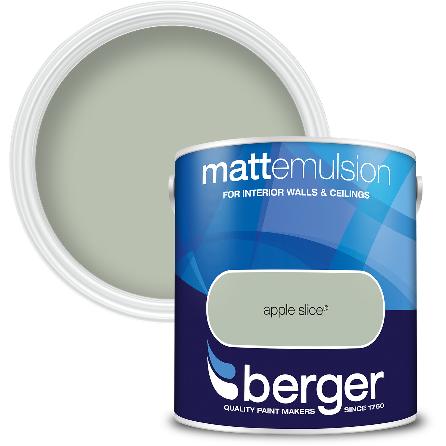 Berger Walls and Ceilings Apple Slice Matt Emulsion Paint 2.5L Image 1