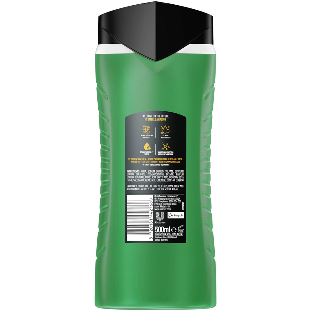 Lynx Extra Fresh Jungle Fresh 3-in-1 Shower Gel  500ml 18 Pack Image 3