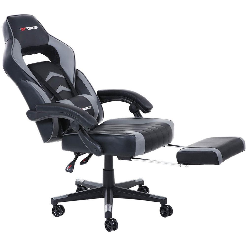 Furniture Online Turbo Grey Faux Leather Reclining Gaming Chair Image 4