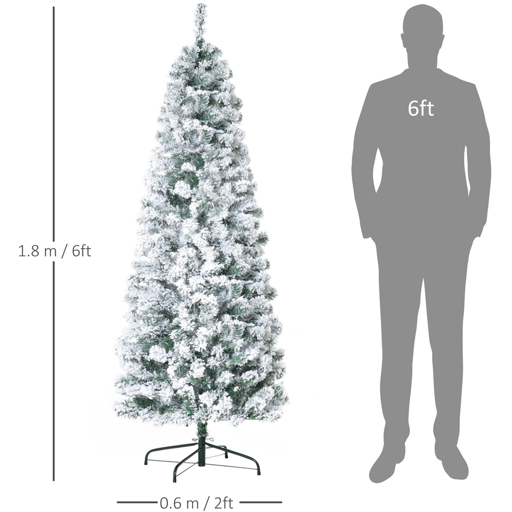 Everglow Warm LED Pre-Lit Snow Flocked Artificial Christmas Tree 6ft Image 7