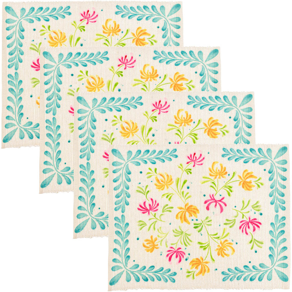 furn. Honeysuckle 4 Pack Multicolour Placemat 46 x 36cm Image 1