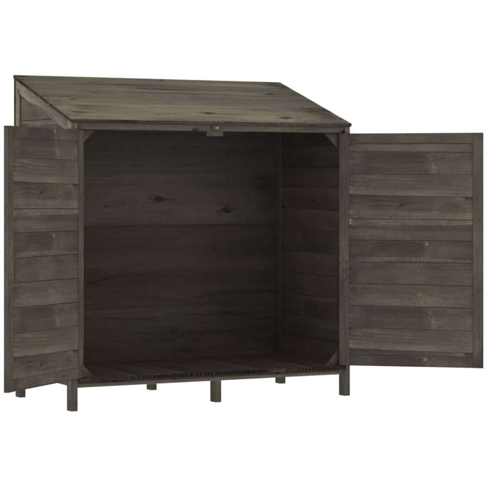 vidaXL 3.3 x 1.7ft Anthracite Wooden Pent Garden Shed Image 4