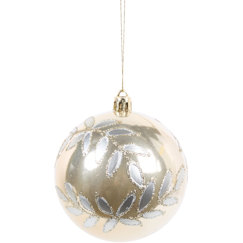Pack of 6 Shiny Baubles Champagne Image 2