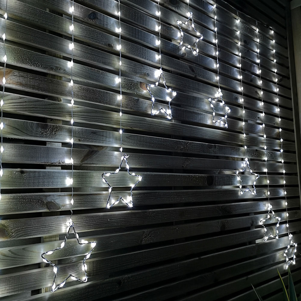 Samuel Alexander 256 Cool White LED Star Curtain Lights Image 2