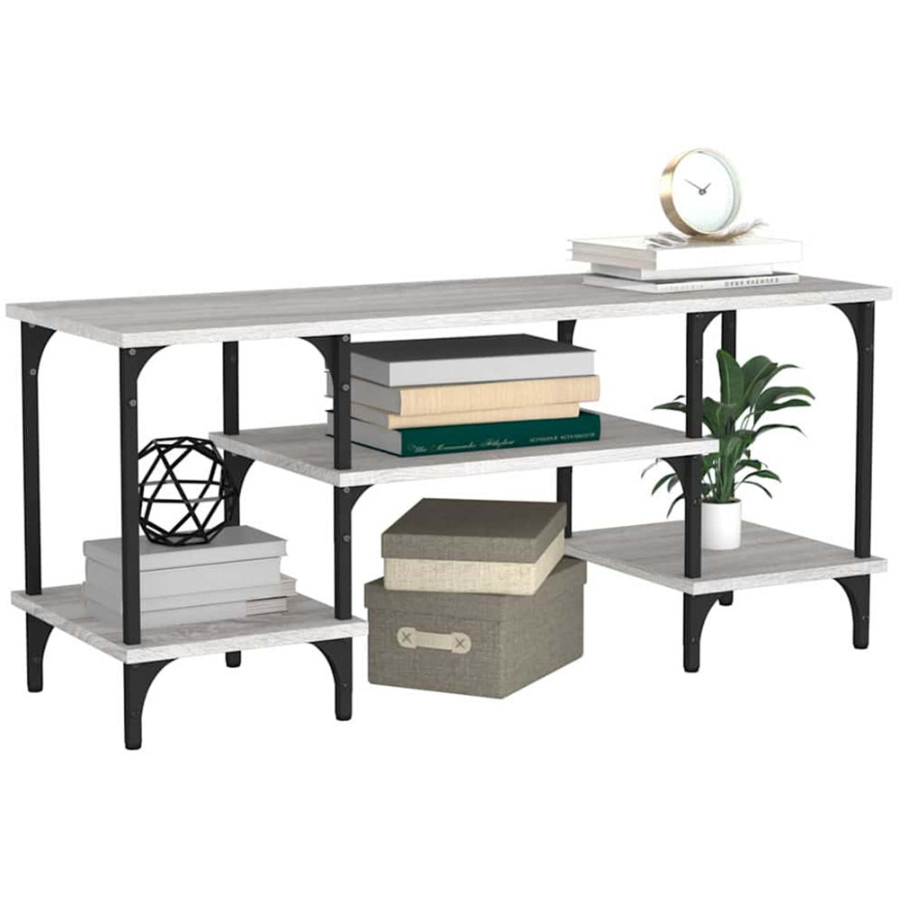 vidaXL 3 Shelf Grey Sonoma TV Cabinet Image 3