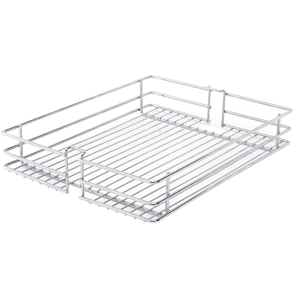 Living and Home Silver 6 Tier Metal Pull Out Kitchen Cabinet Basket Shelf Image 3