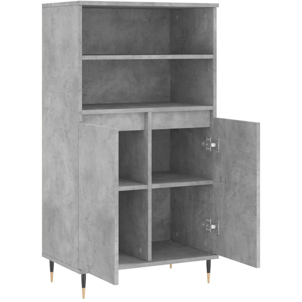 vidaXL 2 Door 2 Shelf Concrete Grey Highboard Image 5