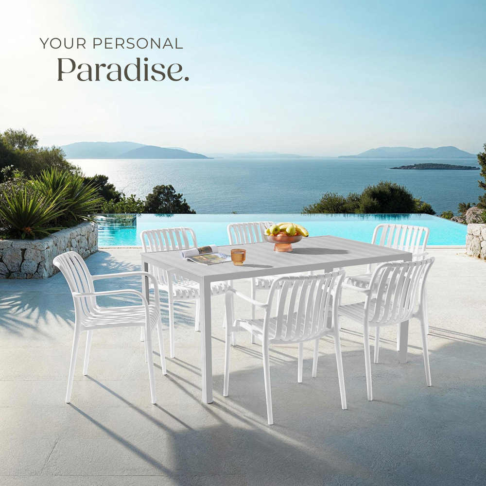 tectake Alcudia Set of 2 White Garden Chair Image 8