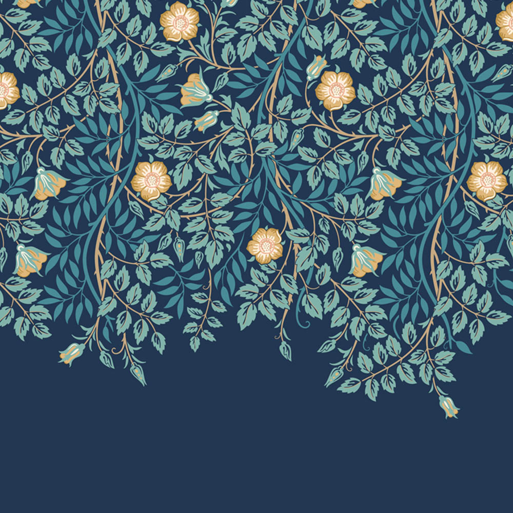 Origin Murals Cascading Rosehip Indigo Wall Mural Image 2