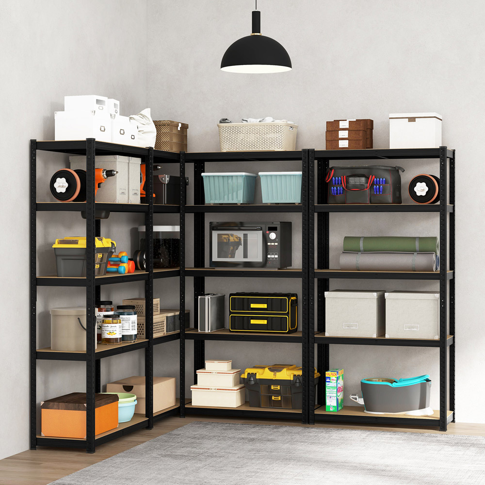 Costway Black 5 Tier Metal Anti Tipping Shelving Unit Image 4