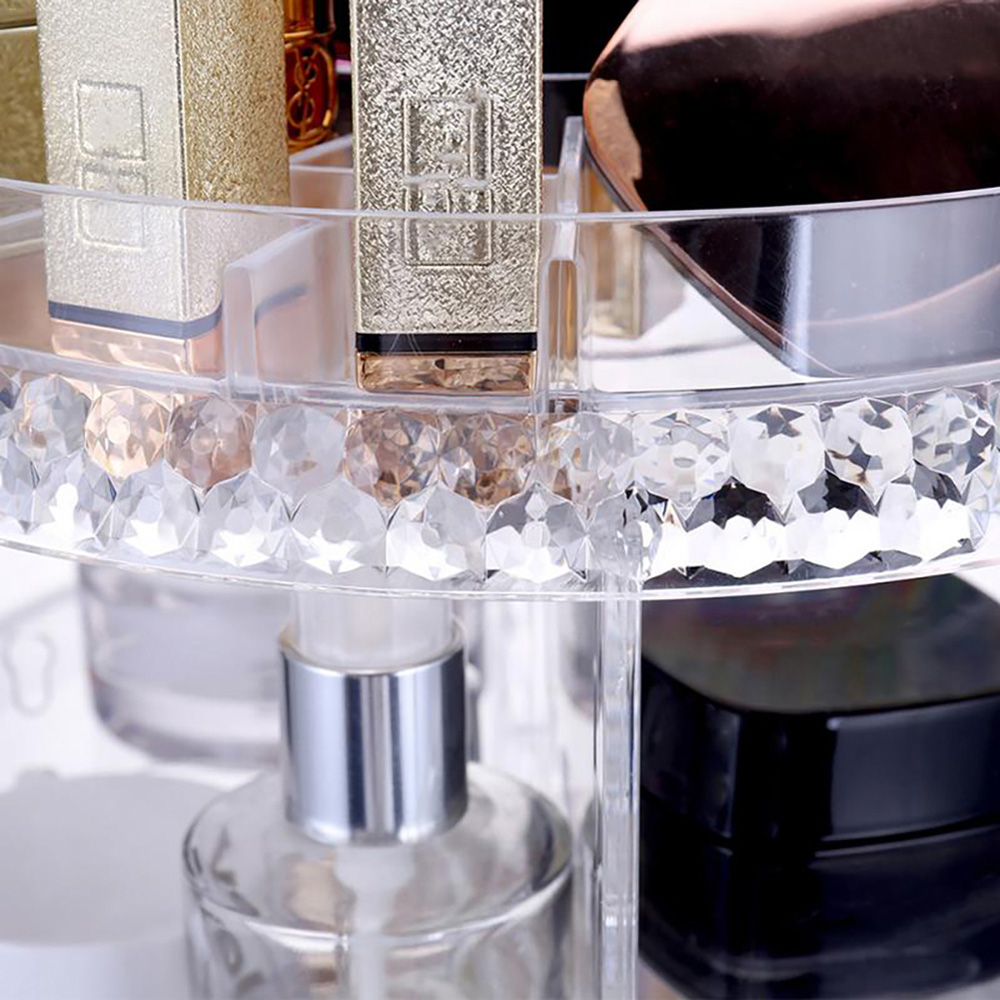 Living and Home Transparent Acrylic Rotating Cosmetic Organizer Image 5