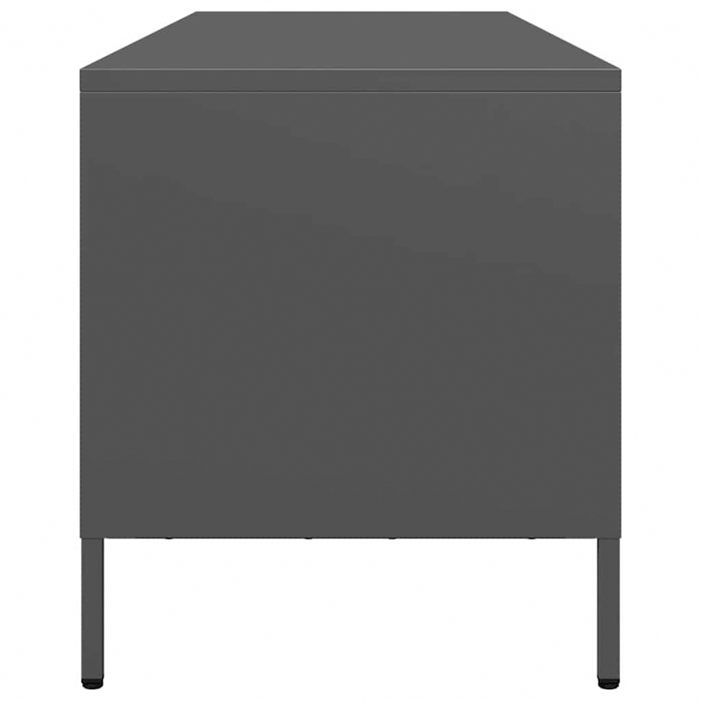vidaXL 4 Drawer 4 Shelf Black Steel Industrial Style TV Cabinet Image 5