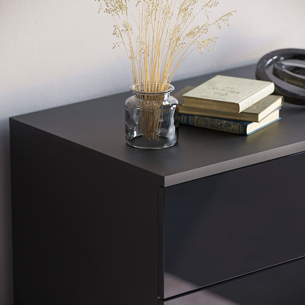 Vida Designs Hulio 5 Drawer Black Chest of Drawers Image 4