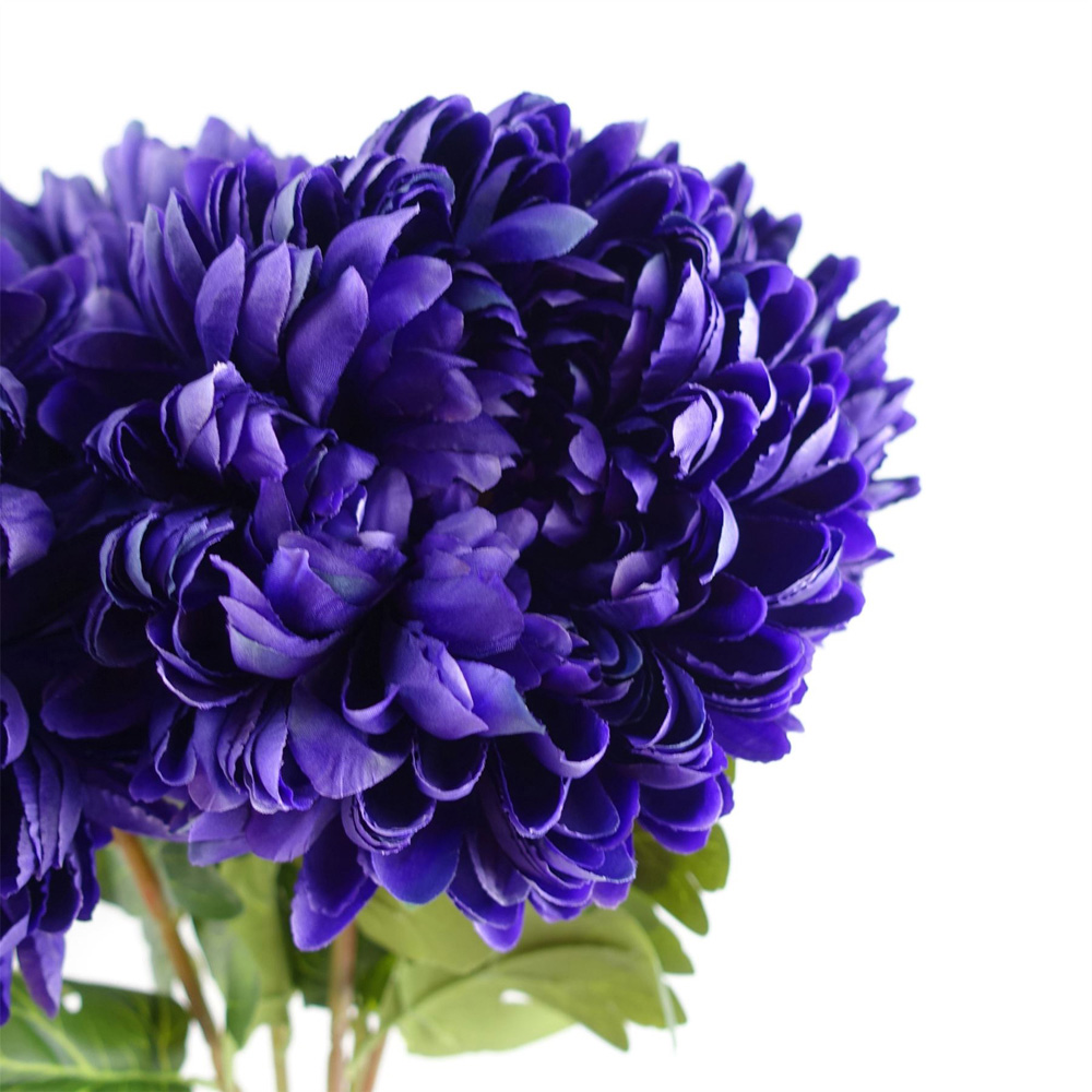 Leaf Purple Extra Large Reflex Chrysanthemum Single Stem Artificial Flower 2.5ft 6 Pack Image 5