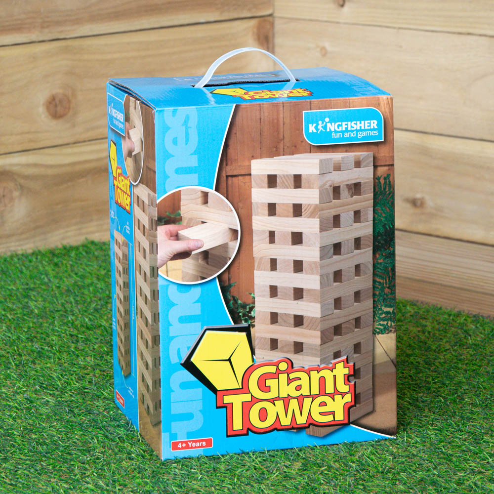 Kingfisher 60 Piece Giant Wooden Tumbling Blocks Tower Garden Game Image 3