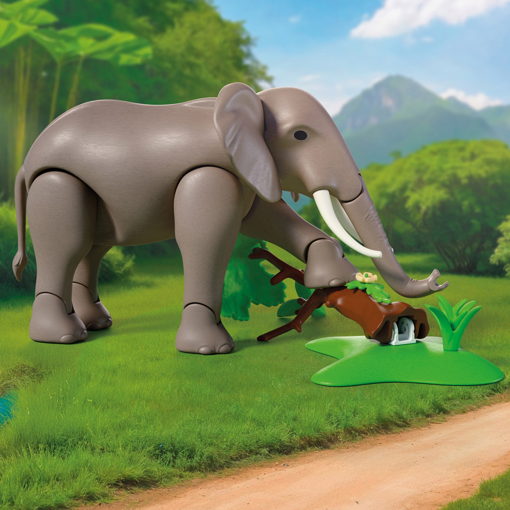 Playmobil Elephant with Zoo Keeper Playset Image 6