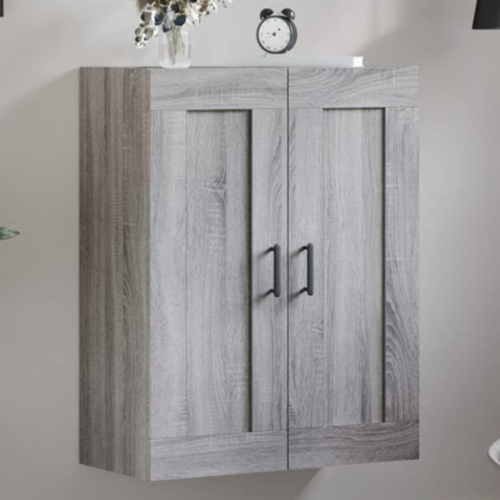 vidaXL 2 Door Grey Sonoma Wall Mounted Cabinet Image 1