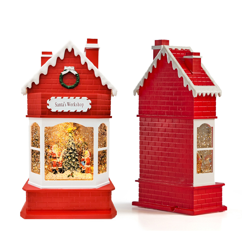 The Christmas Workshop Warm White LED Santas Workshop Light Up Snow Globe 28.5cm Image 3