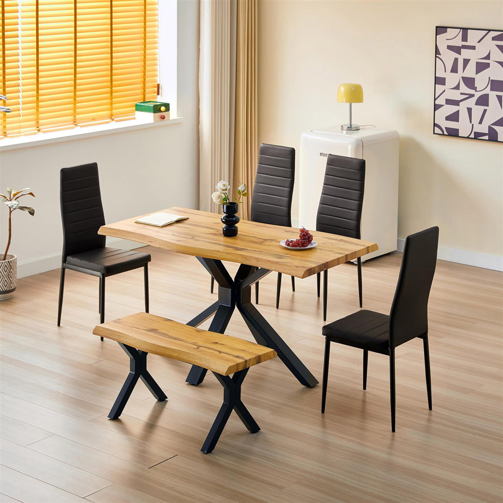 Kosy Koala 4 Seater Wooden Dining Set Black Image 4