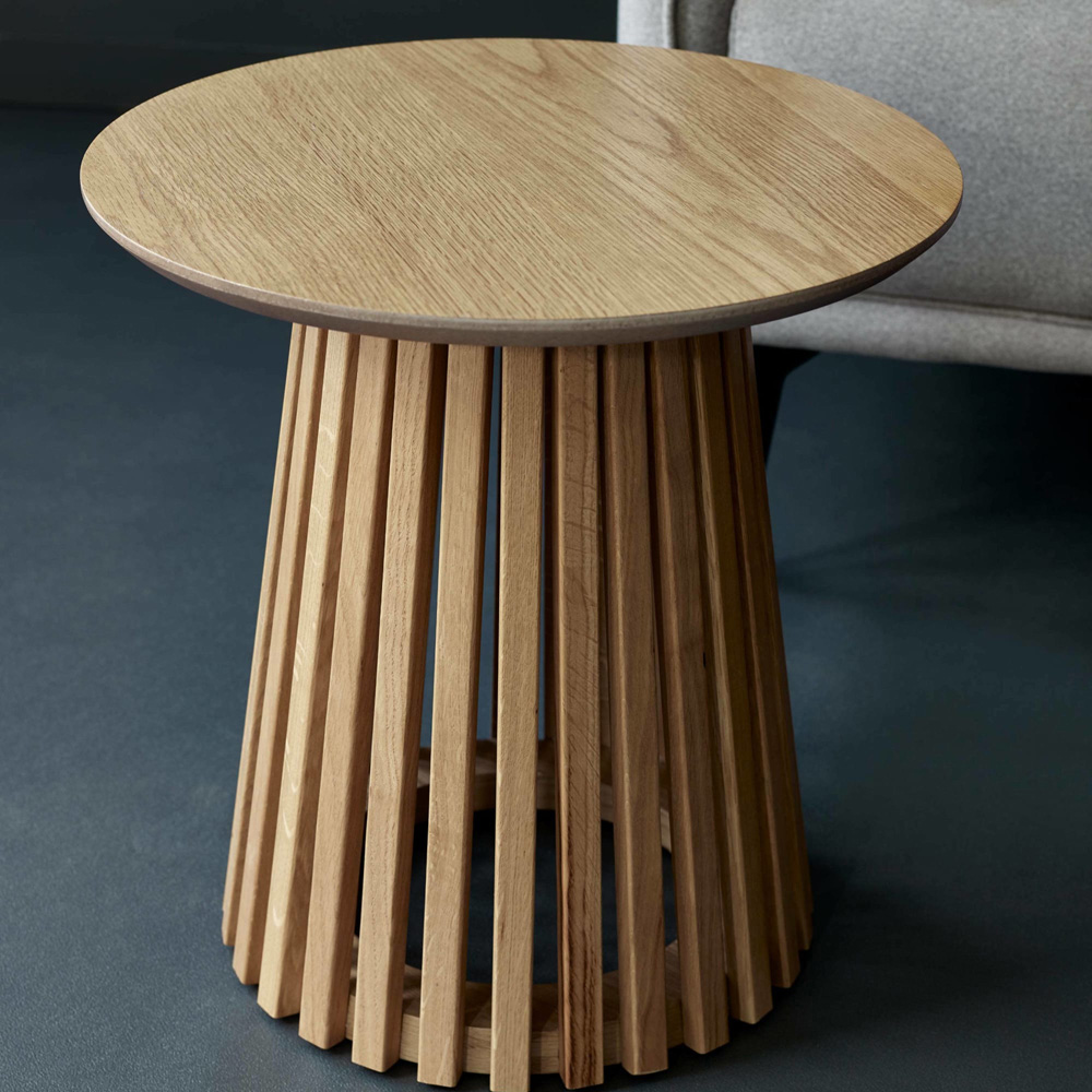 Julian Bowen Ollie Natural Oak Round Lamp Table Image 7