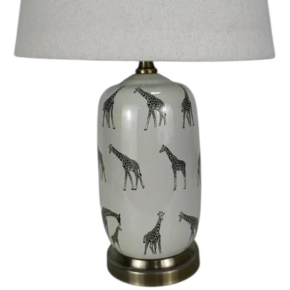 Acacia Home Giraffe Pattern Ceramic Table Lamp with Shade 41cm Image 2