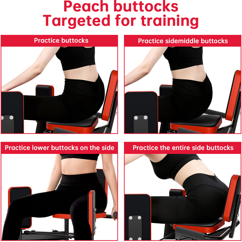 Rattrix Black Leg Trainer Hip Abductor Machine with 2-Level Adjustable Resistance Image 6