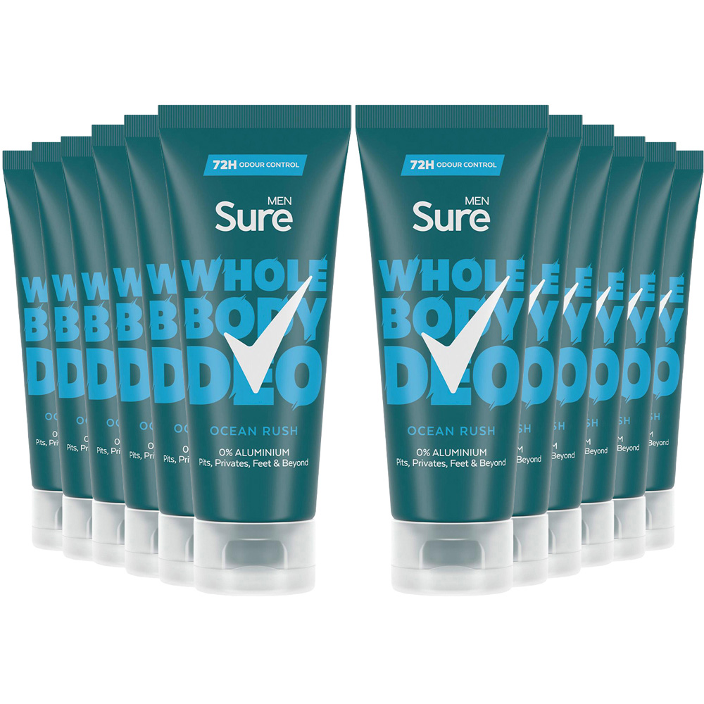 Sure Men 72H Odour Control Whole Body Ocean Rush Deodorant Cream 75ml 12 Pack Image 1
