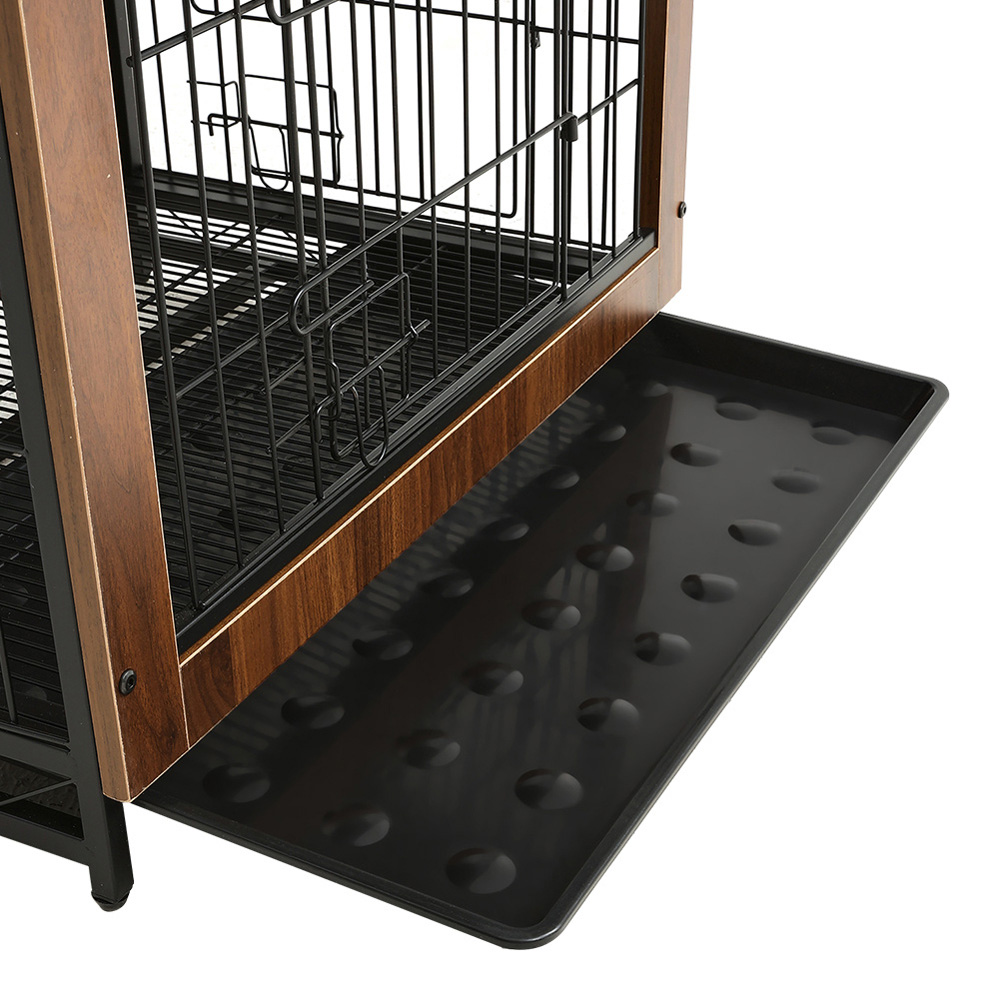 H&O Direct Brown Wooden Wire Pet Cage with Tray 73 x 55cm Image 4