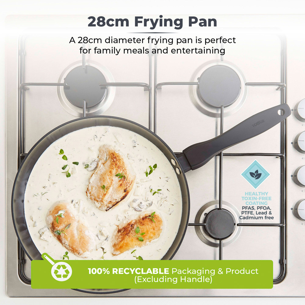Tower Diamo 28cm Black Aluminium Non-Stick Frying Pan Image 6