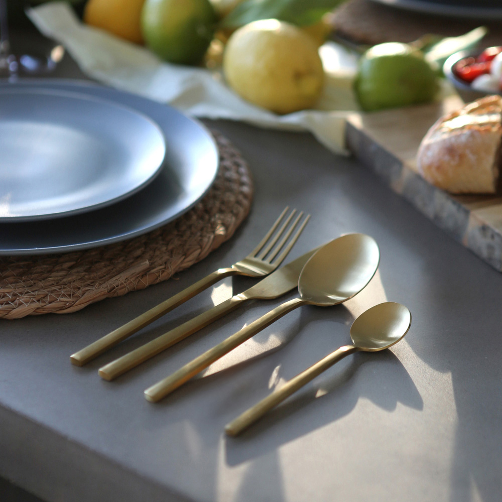 Argon Tableware 48 Piece Gold Stainless Steel Cutlery Set Image 4