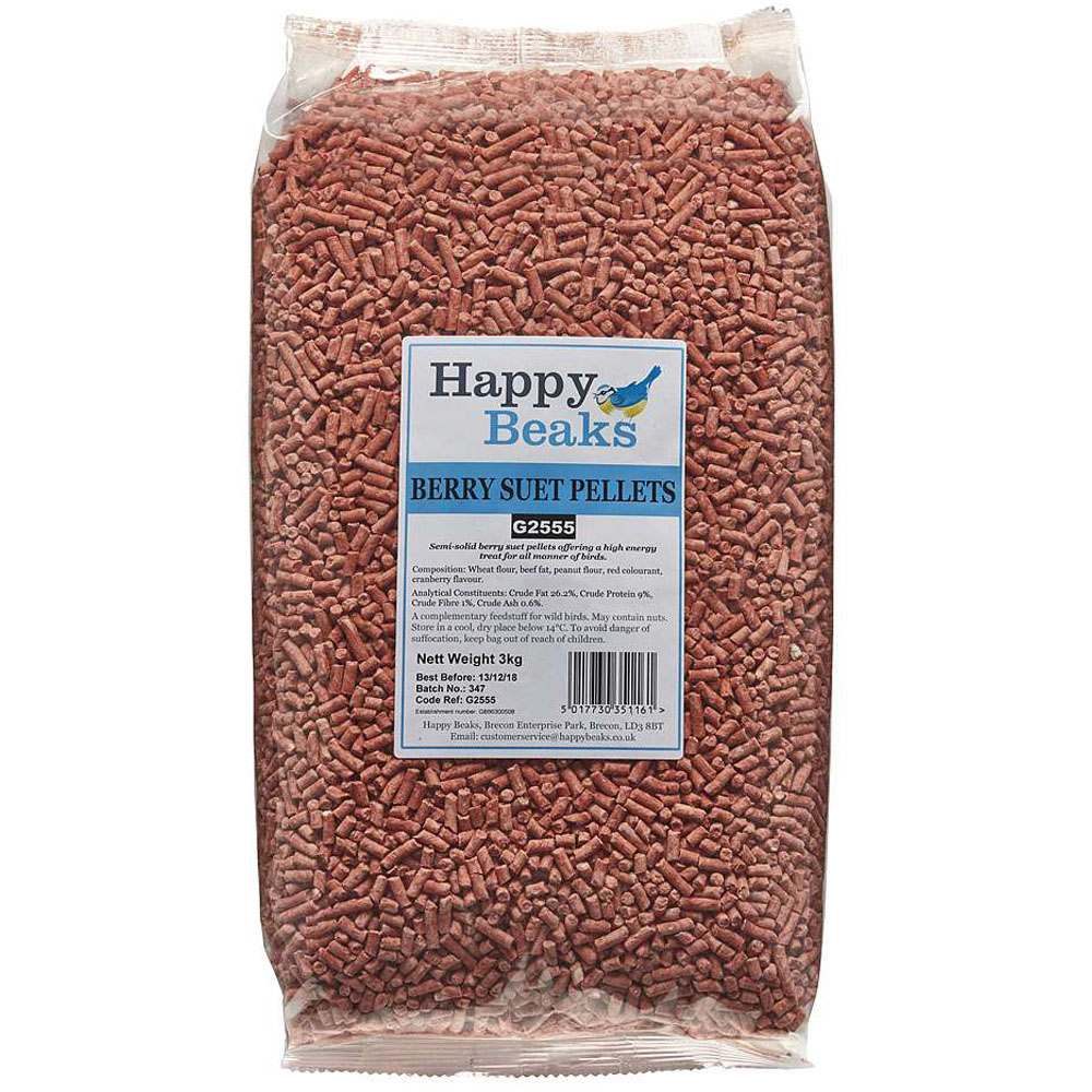 Happy Beaks Berry Suet Pellet Bird Food 3kg Image 1