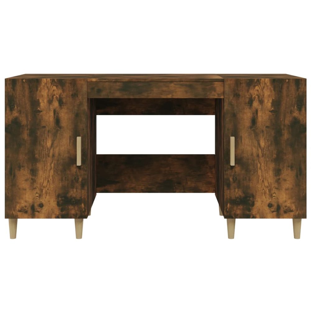 vidaXL 2 Door Computer Desk Smoked Oak Image 5
