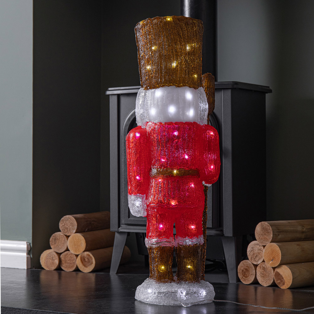 Samuel Alexander White LED Light Up Acrylic Nutcracker Christmas Decoration 65cm Image 9