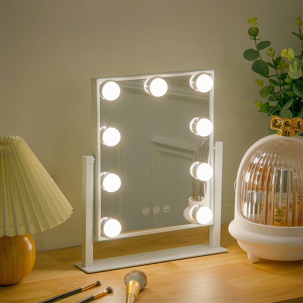 Living and Home White Hollywood LED Vanity Mirror Image 2