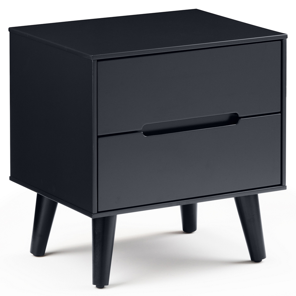 Julian Bowen Alicia 2 Drawer Matt Anthracite Bedside Table Image 2