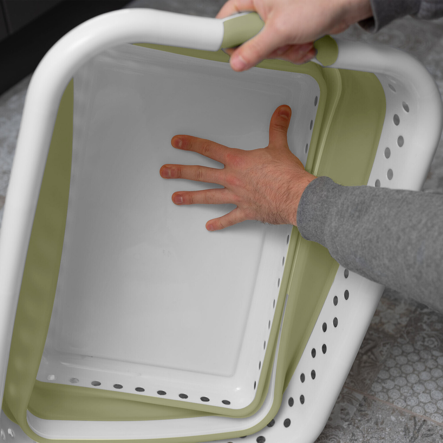 Addis 45L Collapsible Basket Sage Image 4