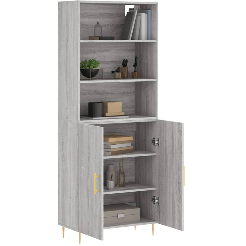 vidaXL 2 Door 3 Shelf Grey Sonoma Highboard Image 3