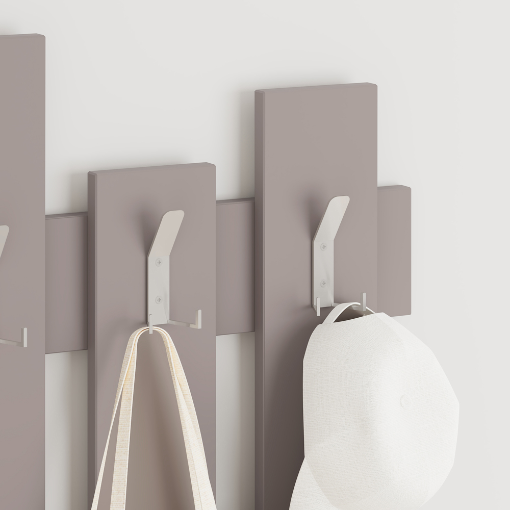 Decortie Wave Mocha Grey Wall Hanger with 8 Hooks Image 3