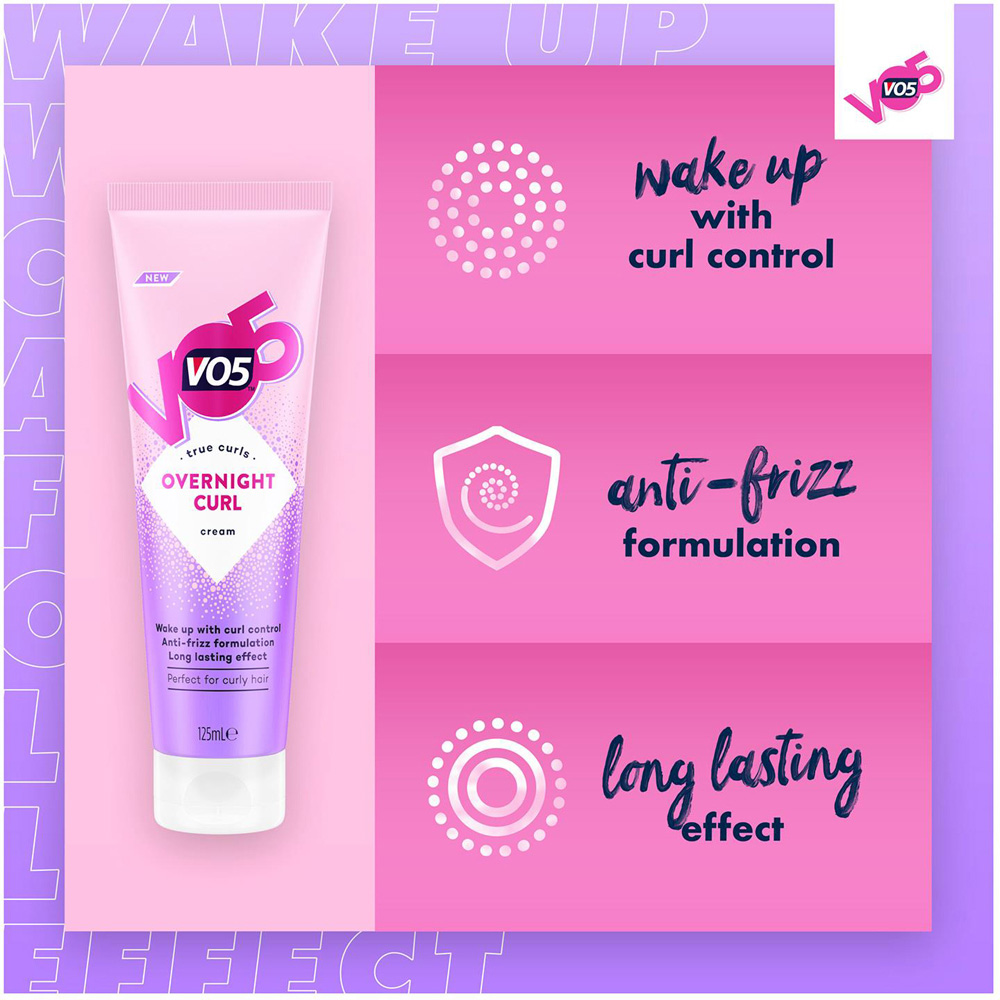 VO5 Overnight Curl Anti-Frizz Defining Hair Cream 125ml 3 Pack Image 6