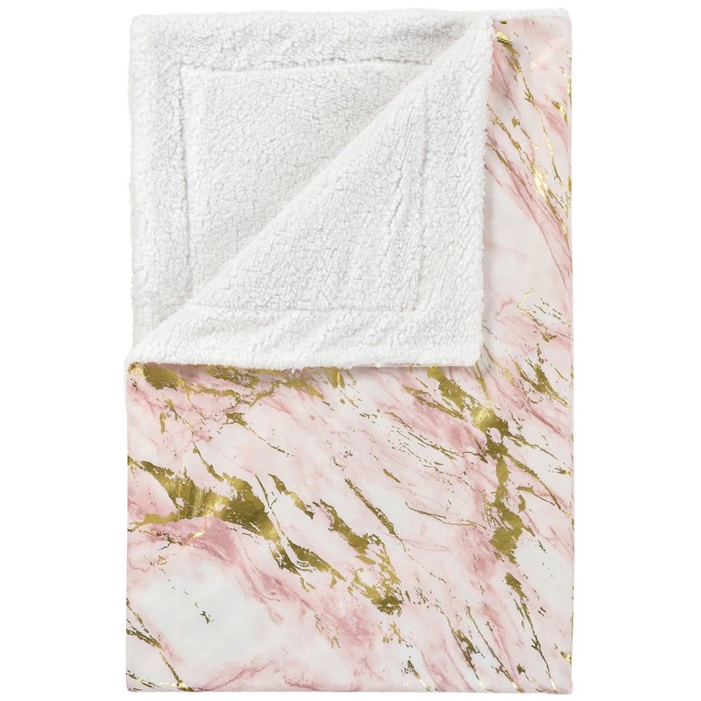 Velosso Pink Marble Sherpa Throw 100 x 150cm Image 1