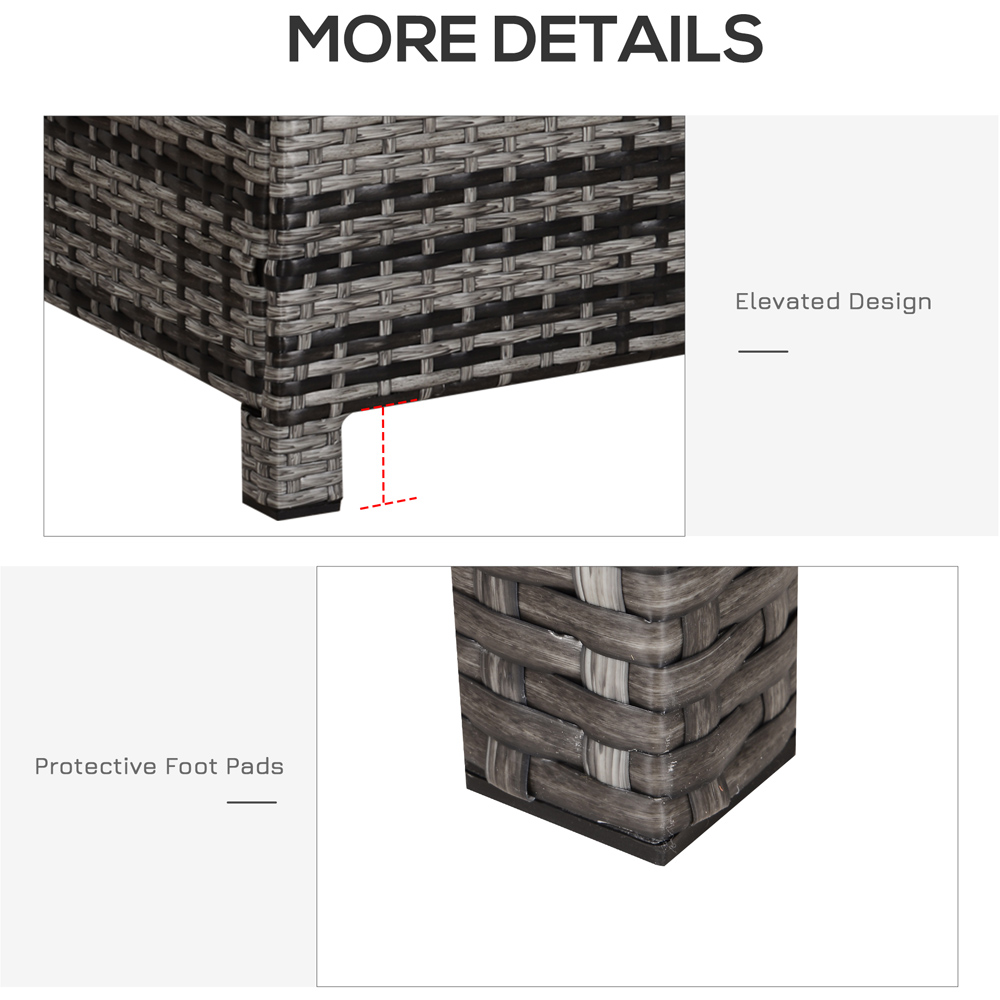 Outsunny Grey Rattan Coffee Table Image 4