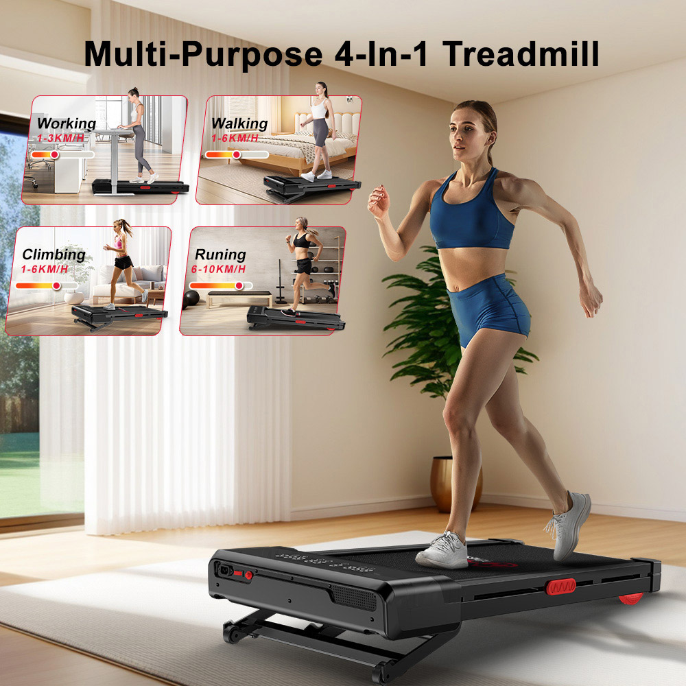 Rattrix Y1 Black Manual Incline Foldable Walking Treadmill Image 5