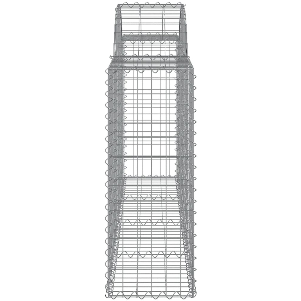 vidaXL Silver Galvanised Iron Arched Gabion Basket 200 x 30 x 80/100cm 4 Pack Image 3