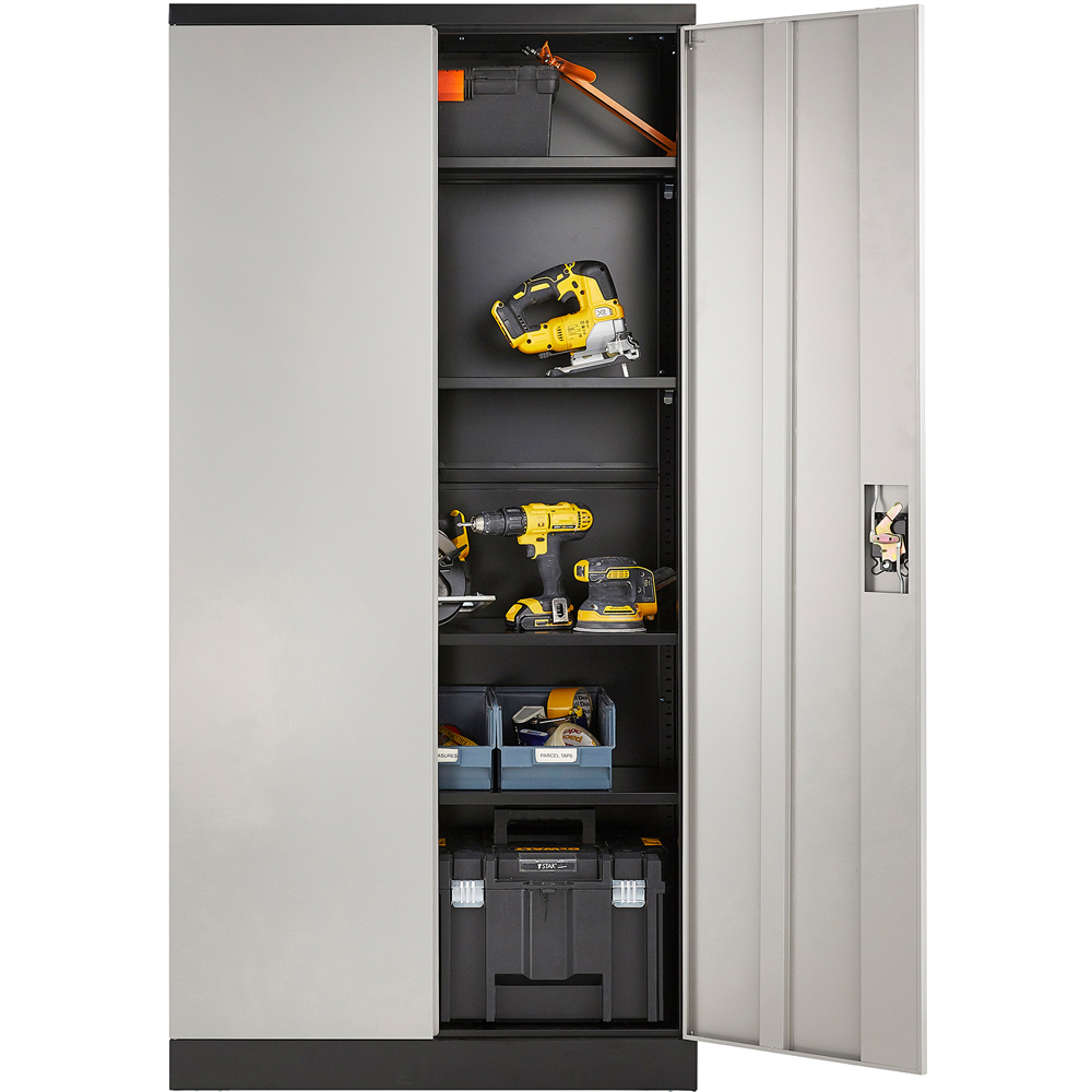 MMT Furniture Designs 2 Door Grey and Black Steel Lockable Filing Cabinet Image 6