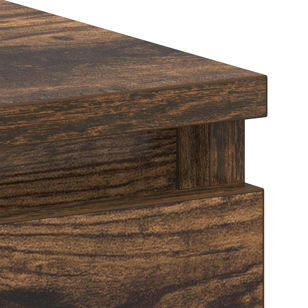 vidaXL 3 Drawer Computer Desk with Keyboard Tray Smoked Oak Image 7